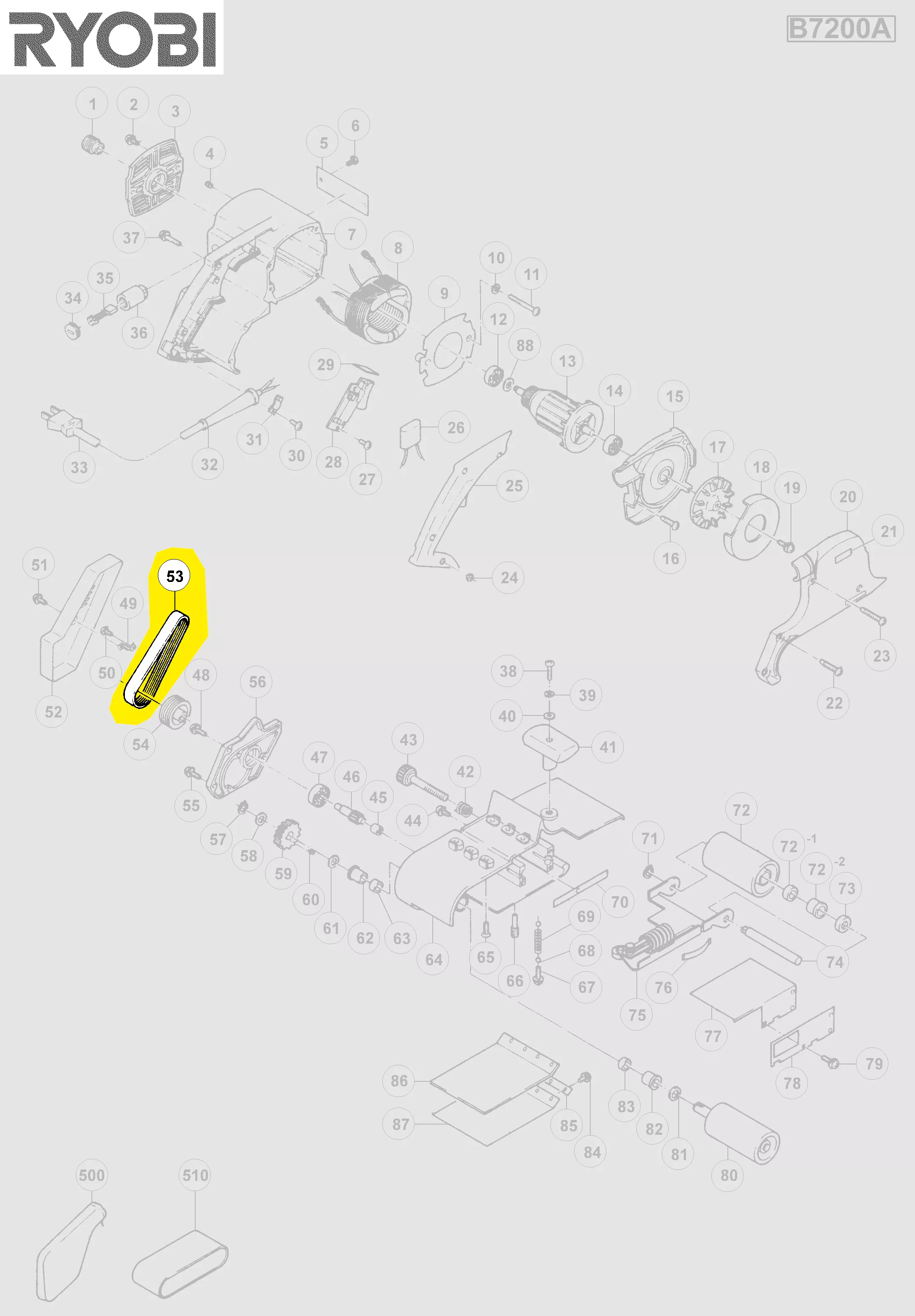 Courroie réf. 5131012181 ponceuse Ryobi